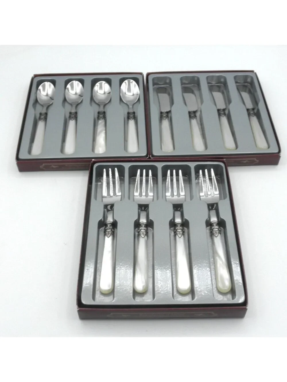 EME Italy 18/10 Napoleon Flatware 12Pc Cocktail Set MOP Handle Silverware 🥄